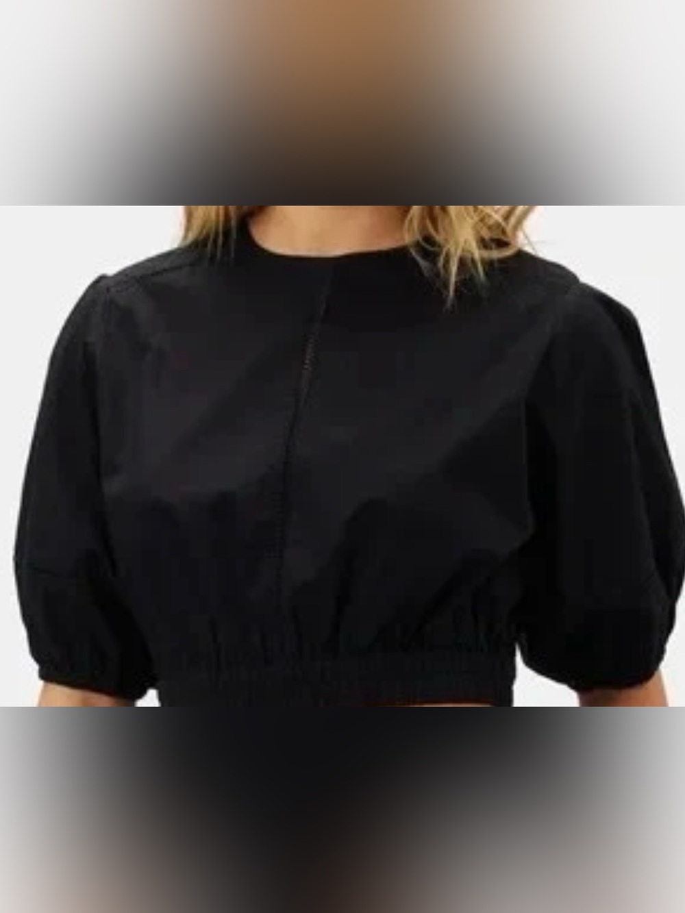 Amour Vert Lisa Black Poplin Top Large
